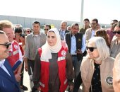 وزيرة التضامن تتابع وصول قافلة مساعدات من مجلسى وزراء الصحة والشئون الاجتماعية العرب لغزة