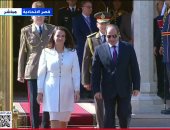الرئيس السيسى يستقبل كاتالين نوفاك رئيسة المجر لدى وصولها قصر الاتحادية