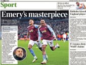 غرق مان سيتي أمام Aston Villa على رأس عناوين صحف العالم