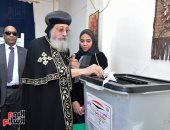 البابا تواضروس الثانى بابا الإسكندرية يدلى بصوته فى الانتخابات الرئاسية 