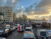 مستقبل وطن بالمنيا ينظم مسيرة حاشدة احتفالا بفوز السيسى فى الانتخابات.. صور