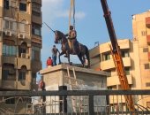 الصور الأولى لتركيب تمثال عرابى فى الزقازيق بعد ترميمه.. صور