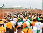 مسيرة ضخمة للأفيال لحضور قمة كوت ديفوار ضد نيجيريا بأمم أفريقيا.. فيديو