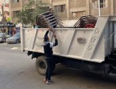 محافظة الجيزة ترفع إشغالات المحال والمقاهى بعدد من شوارع حى الهرم