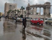 أمطار غزيرة على الإسكندرية تزامنا مع نوة الكرم.. صور