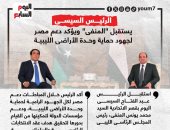 الرئيس السيسى يؤكد دعم مصـر لجهود حماية وحدة الأراضى الليبية.. إنفوجراف