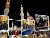 آلاف المصلين يؤدون صلاة التراويح الأولى فى رمضان بالجامع الأزهر.. صور 