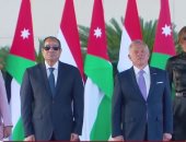 مراسم استقبال رسمية للرئيس السيسى فور وصوله للعاصمة الأردنية عمان