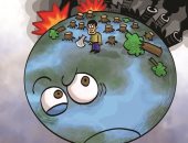 شبح التلوث البيئي والقطع الجائر للأشجار فى كاريكاتير إماراتي