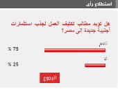 75% من القراء يطالبون بتكثيف العمل لجذب استثمارات أجنبية جديدة لمصر
