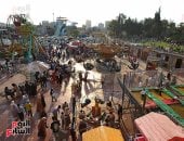 الحديقة الدولية "بتاعة زمان".. إقبال من المواطنين على الملاهى والمتنزهات في العيد