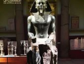 مقتنيات المتحف المصرى.. شاهد تمثال الملك الفرعونى خفرع