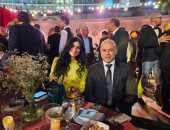 تامر مرسى وزوجته نسرين إمام يحضران حفل زفاف نجل محمد فؤاد