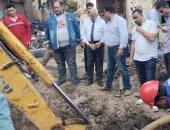 رئيس مياه المنوفية يتابع إصلاح عطل بخط طرد 12 بوصة بمدينة منوف
