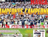تتويج ريال مدريد بلقب الليجا على رأس عناوين صحف العالم