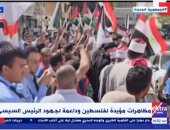 الآلاف يتظاهرون بالجيزة وسوهاج لدعم فلسطين وجهود الرئيس السيسى