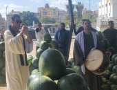 بالمزمار الصعيدى.. افتتاح أكبر مزاد لبيع البطيخ فى وكالة الحضرة بالإسكندرية