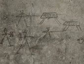 اكتشاف رسومات أطفال على جدران منزل تكشف مشاهد الحياة فى بومبى الرومانية
