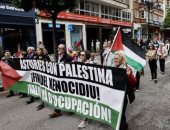 مظاهرات فى أوفييدو الإسبانية لدعم غزة وفرض عقوبات على إسرائيل