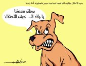 هجوم كلب جيش الاحتلال على المسنة الفلسطينية.. فى كاريكاتير اليوم السابع