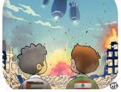 أطفال لبنان وفلسطين شاهد على عدوان إسرائيل الغاشم.. كاريكاتير "اليوم السابع"