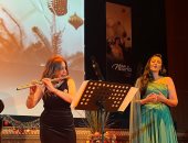 أميرة سليم وباسكال روزيه في حفل الكريسماس بالأكاديمية المصرية للفنون بروما