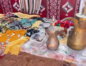 كنوز من تراث سيناء تظهر في مهرجان التراث والهجن بشرم الشيخ.. قرية تراثية تضم معرض للمشغولات الخشبية والصخرية والجلدية..عروض من يوميات الحياة .. وأحجار الفيروز النادرة وبراقع السيناويات أبرز المعروضات.. صور