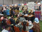 ورش فنية وحكى وتوقيع "المبدع الصغير" بجناح القومى لثقافة الطفل بمعرض الكتاب