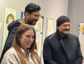 كندة علوش وعمرو يوسف فى زيارة لمهرجان فن القاهرة.. صور