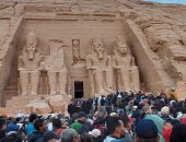 "بسبب الغيوم" تعذر حدوث ظاهرة تعامد الشمس بأبو سمبل.. صور