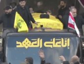 شاهد لحظة دخول جثمان حسن نصر الله استاد مدينة كميل شمعون مكان الجنازة