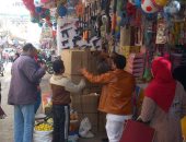 حملات لرفع الإشغالات والإعلانات المخالفة فى بنى مزار بالمنيا