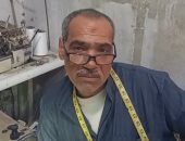 رجب الشراكي أقدم ترزي فى كفر الشيخ.. والدته كافحت ليتعلم المهنة وعمره 8 سنوات