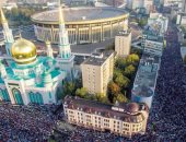 80 ألف مسلم يؤدون صلاة عيد الفطر فى مسجد موسكو الكبير