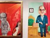 بالصور.. افتتاح معرض كاريكاتير "ثلاث قارات .. ومحفوظ من مصر".