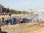 السيطرة على حريق انفجار خط غاز طريق الواحات 