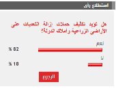 %82 من القراء يؤيدون تكثيف حملات إزالة التعديات على الأراضى الزراعية
