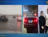 القبض على شخص وطليقته تشاجرا داخل سيارة.. فيديو