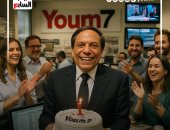 فى عيد ميلاده الـ85.. عادل إمام داخل صالة تحرير "اليوم السابع" (تخيلى)