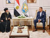 محافظ جنوب سيناء يستقبل الأنبا أبوللو ووفد كاتدرائية السيمائيين للتهنئة بعيد الأضحى