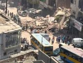 انهيار عقار مكون من 3 طوابق فى شبرا بالقاهرة