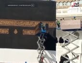 تليفزيون اليوم السابع يرصد لحظة فك كسوة الكعبة لتركيب الجديدة (فيديو)