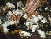 عمرها 134 عاما.. لوحة تكشف سر 42 قطة امتلكتها مليونيرة أمريكية