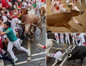مهرجان الرعب يبدأ فى إسبانيا.. إصابات خطيرة فى أول جولة لعدائى الثيران.. صور
