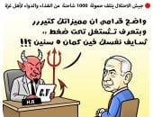 نتنياهو يقدمcv جرائمه ضد الفلسطينيين للشيطان بكاريكاتير اليوم السابع