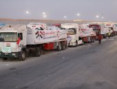 القافلة العاشرة من شاحنات المساعدات تعبر ميناء رفح إلى قطاع غزة