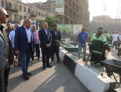 محافظ القاهرة يتفقد أعمال تطوير المنطقة المحيطة بحديقة الأزبكية.. صور