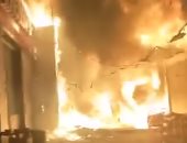 غلق محطة مترو شبرا الخيمة بالخط الثاني بسبب حريق هائل بمحيطها.. تفاصيل
