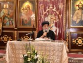 البابا تواضروس يلقى العظة الأسبوعية من كنيسة مارجرجس بمدينة النور 