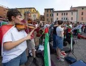 موسيقيون إيطاليون يحتجون ضد حرب غزة وحركة التظاهر تتسع في الشوارع